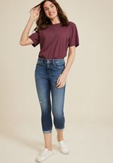 Everflex&trade; High Rise Super Skinny Cropped Jean, MEDIUM SANDBLAST, small