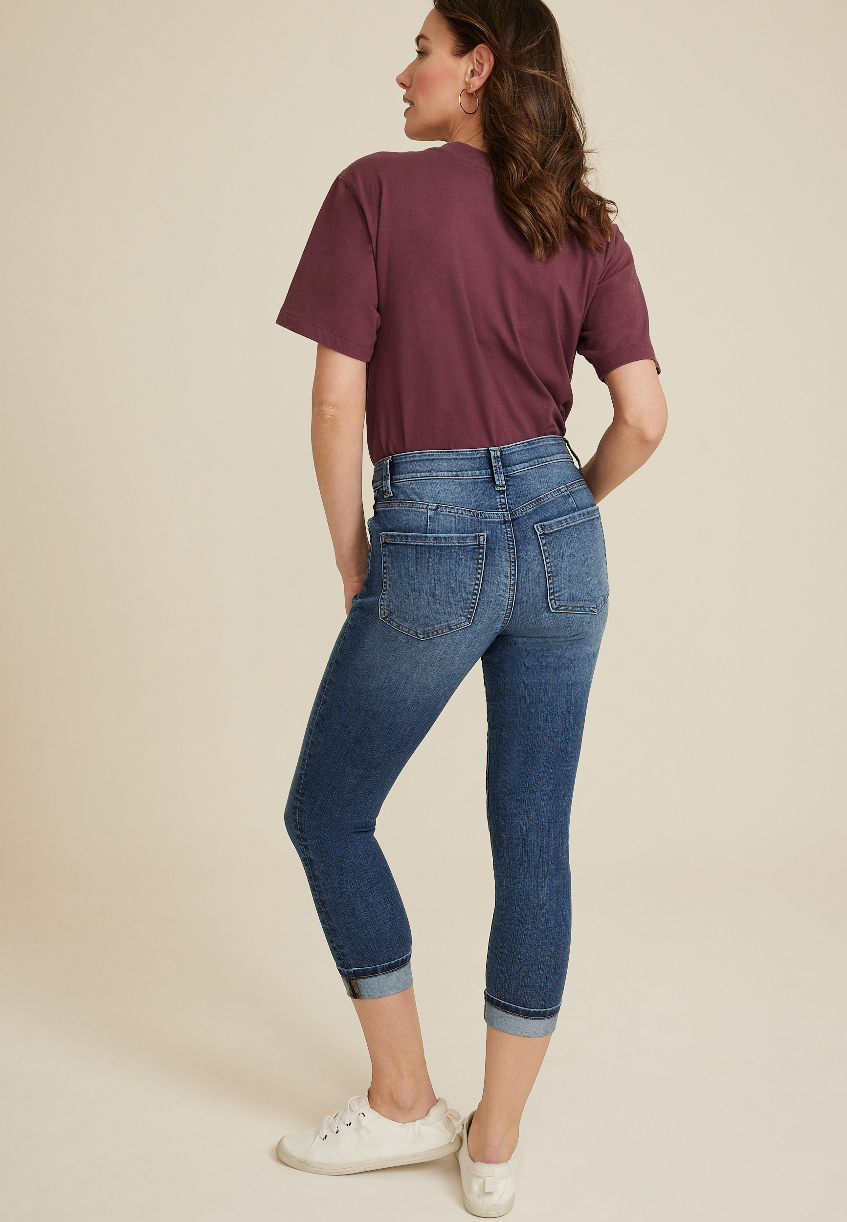 Everflex&trade; High Rise Super Skinny Cropped Jean, MEDIUM SANDBLAST, large