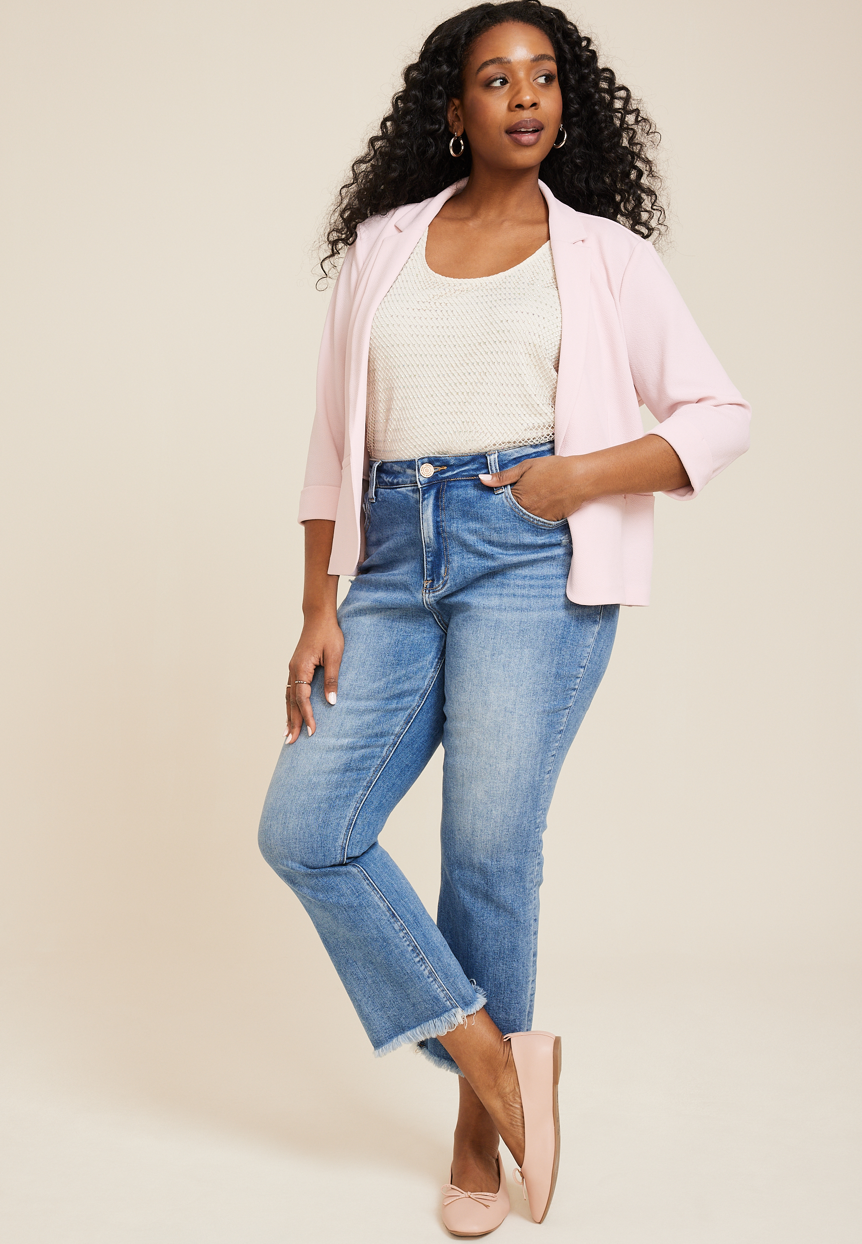 Plus Size Cropped Versa Blazer, C3743, large