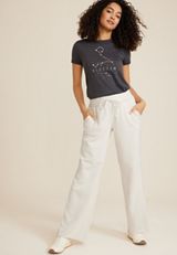 French Terry High Rise Wide Leg Sweatpant, C183, small