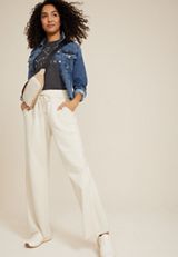 French Terry High Rise Wide Leg Sweatpant, C183, small