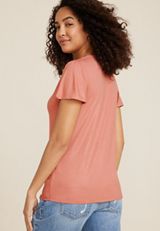 24/7 Waverly Shimmer Flutter Sleeve Tee, C3185, small