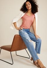 24/7 Waverly Shimmer Flutter Sleeve Tee, C3185, small