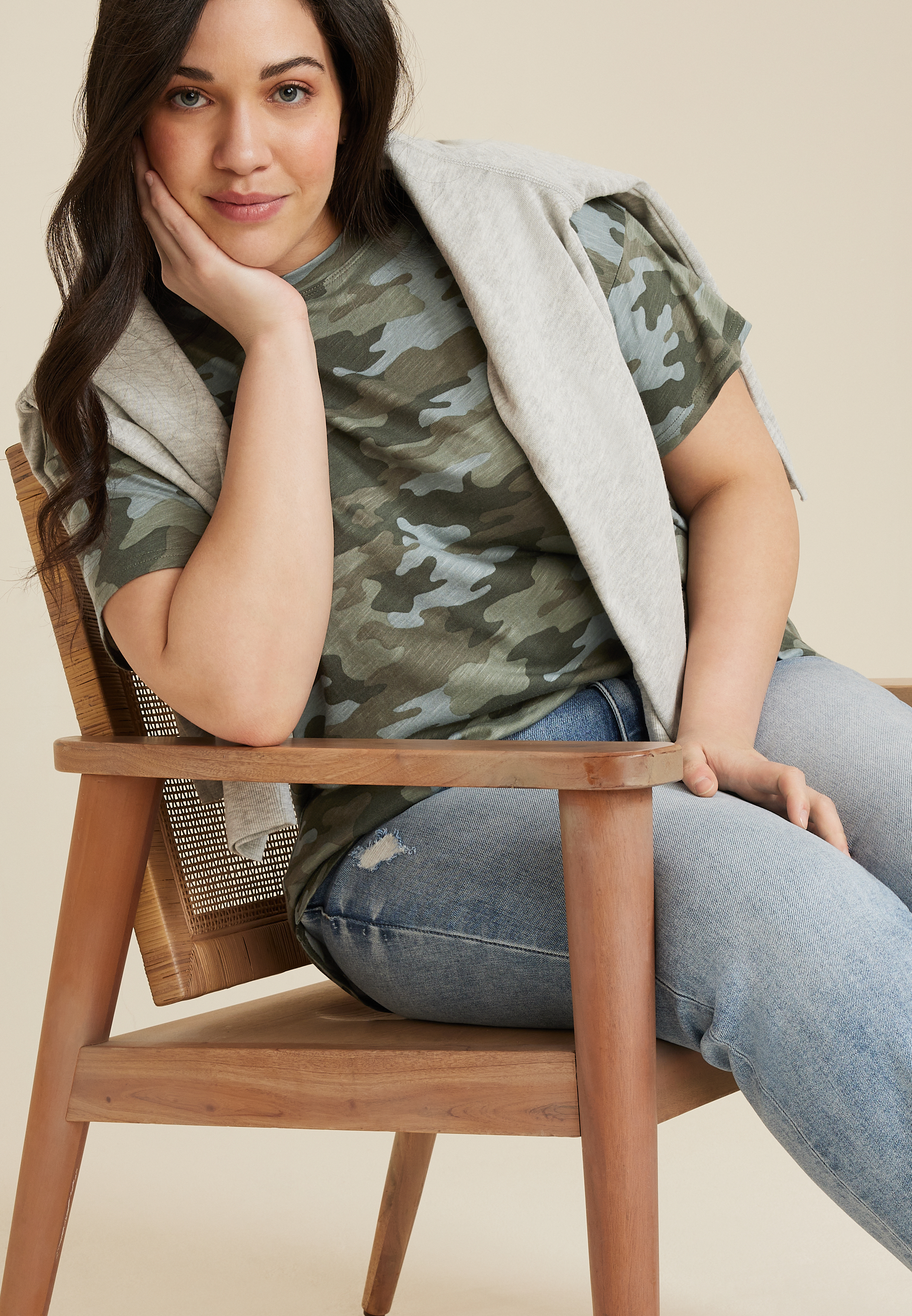 Plus Size 24/7 Dawson Camo Crew Neck Tee, MULTI, large