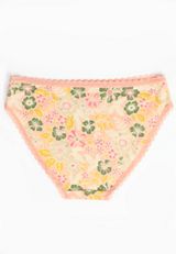 Simply Comfy Peach Floral Bikini Panty, C7697, small