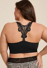 True Stretch Seamless Crochet Lace Back Bralette, C106, small