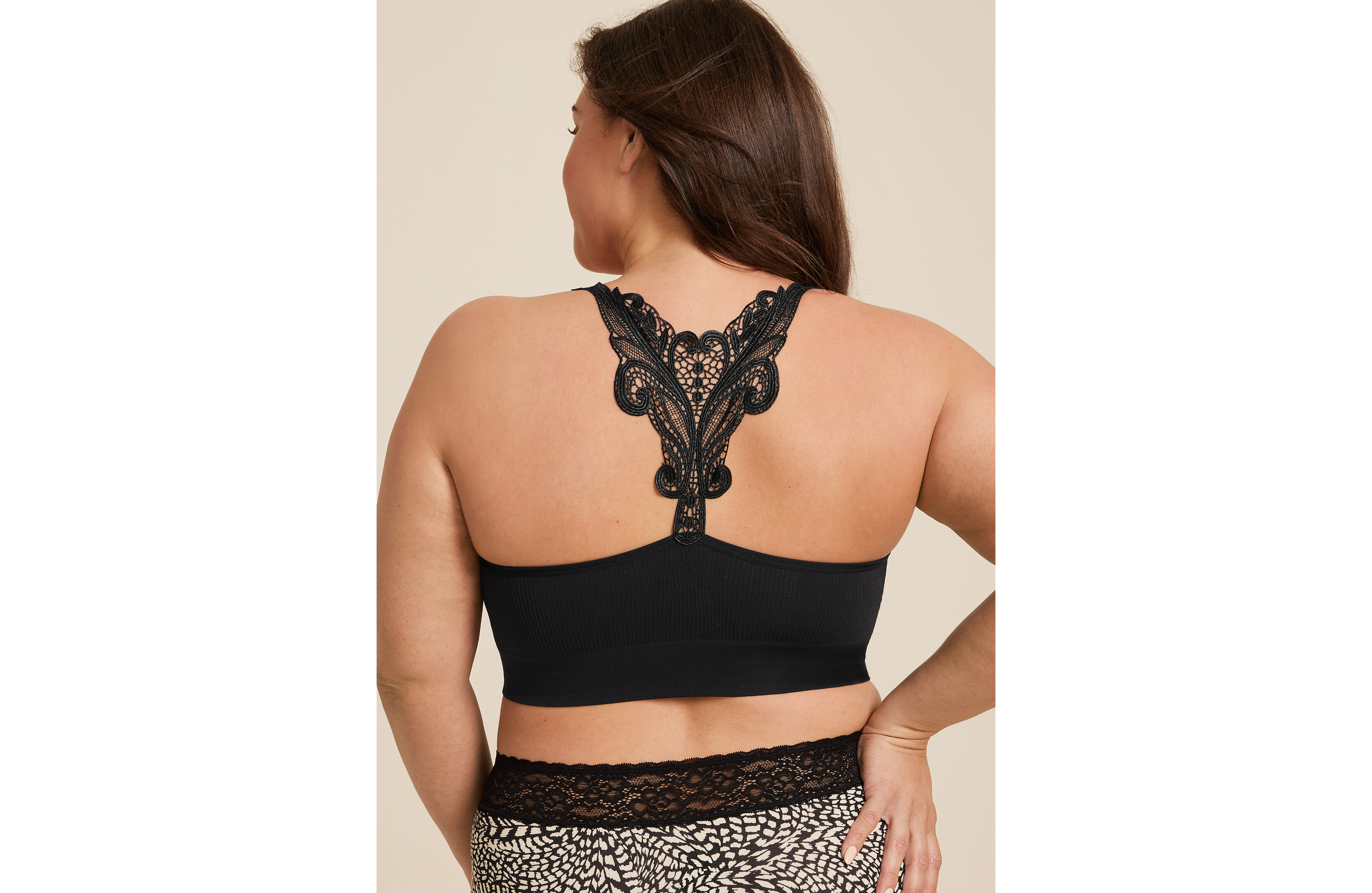 True Stretch Seamless Crochet Lace Back Bralette