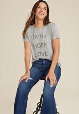 Faith Hope Love Graphic Tee, C3348, small