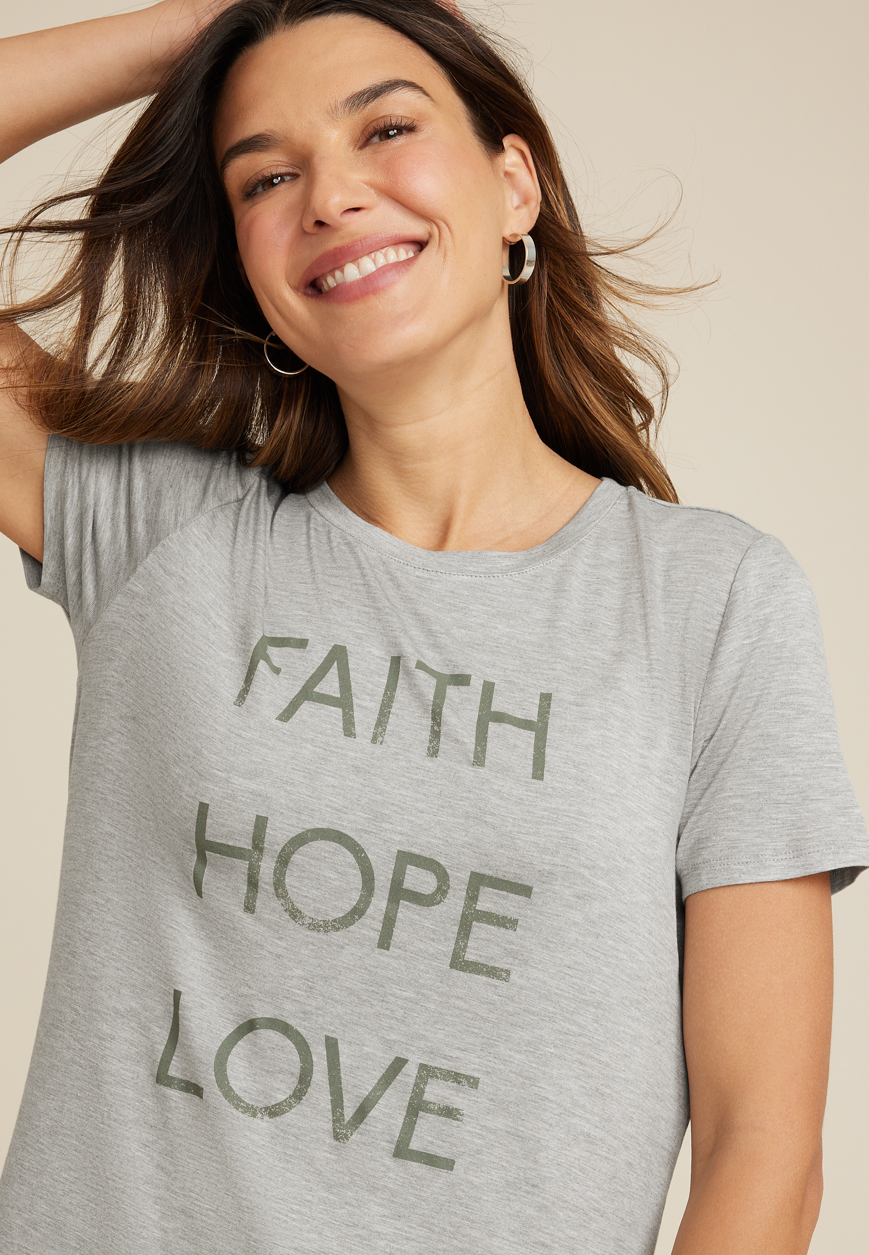 Faith Hope Love Graphic Tee, C3348, large