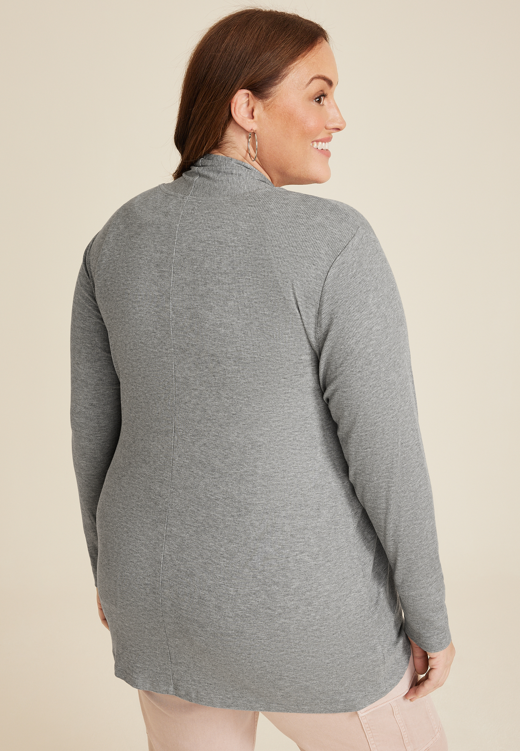 Plus Size Cressa Cardigan, HEATHER GRAY, large