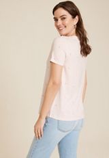 24/7 Dawson Flamingo V Neck Tee, C3883, small