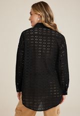 Eyelet Button Down Shirt, C106, small