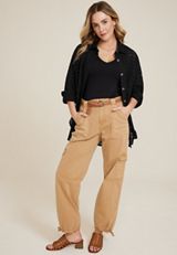 Eyelet Button Down Shirt, C106, small