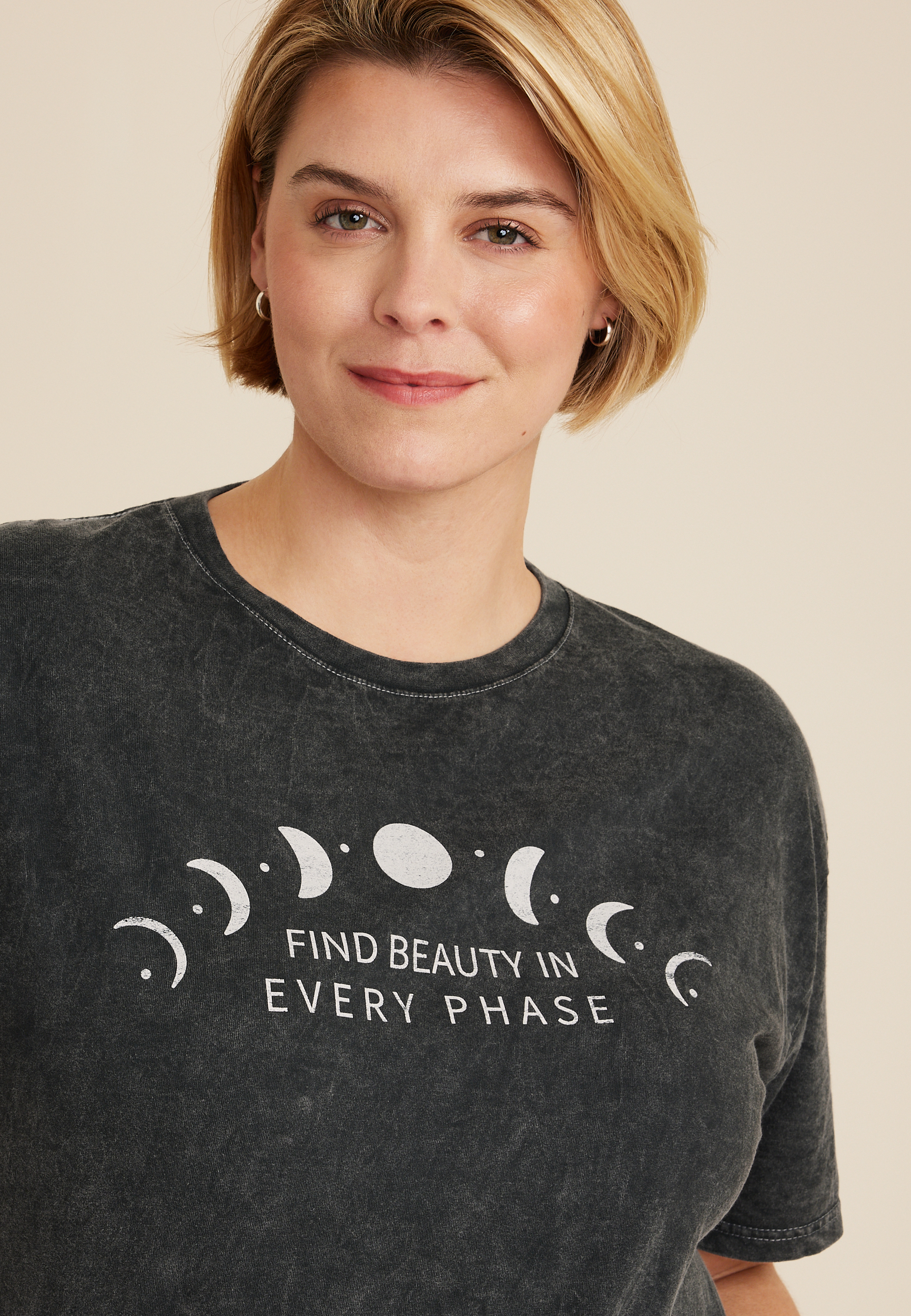Plus Size Find Beauty In Every Phase Graphic Tee, C106, large
