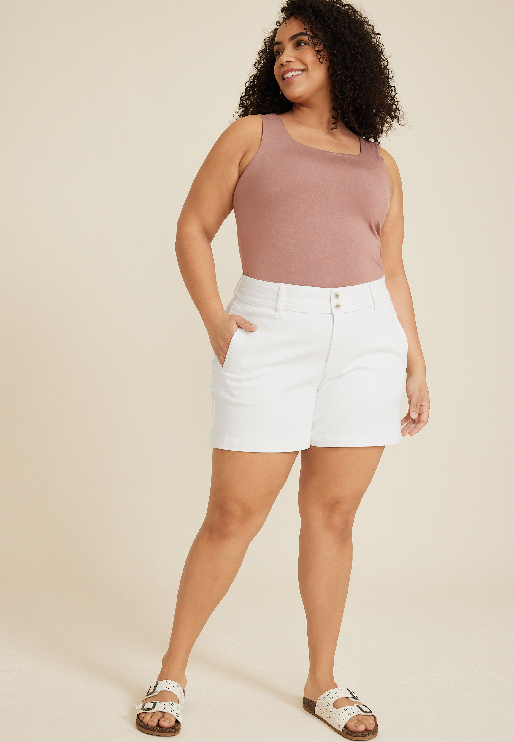 White Plus Size Bottoms