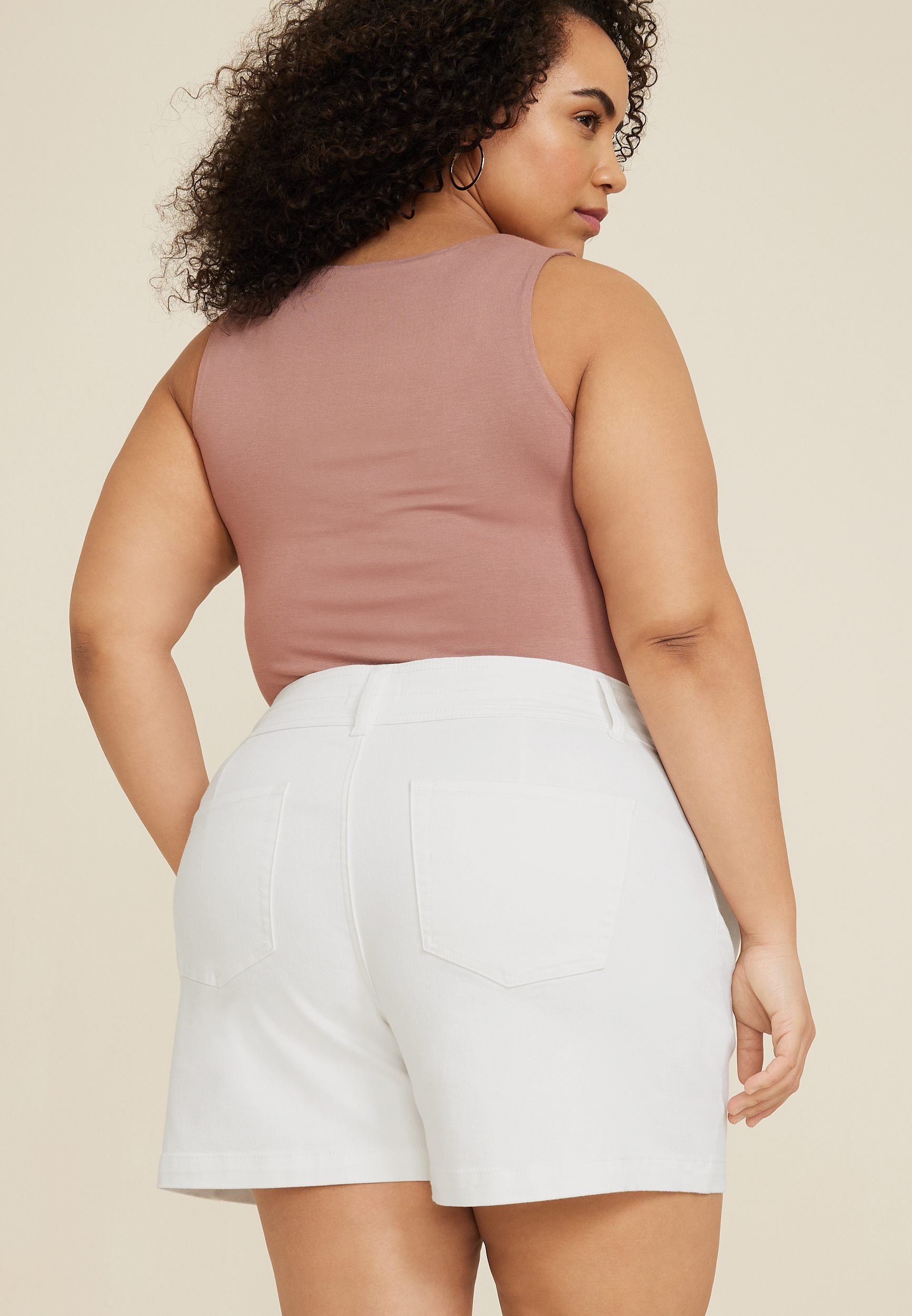 Plus Size m jeans by maurices&trade; White High Rise 5in A Line Short, C223, large
