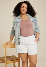 Plus Size m jeans by maurices&trade; White High Rise 5in A Line Short, C223, small