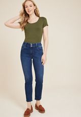 m jeans by maurices&trade; Dark Mid Rise Slim Straight Ankle Jean, C258, small