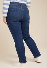 Plus Size m jeans by maurices&trade; Dark Mid Rise Slim Straight Ankle Jean, , small