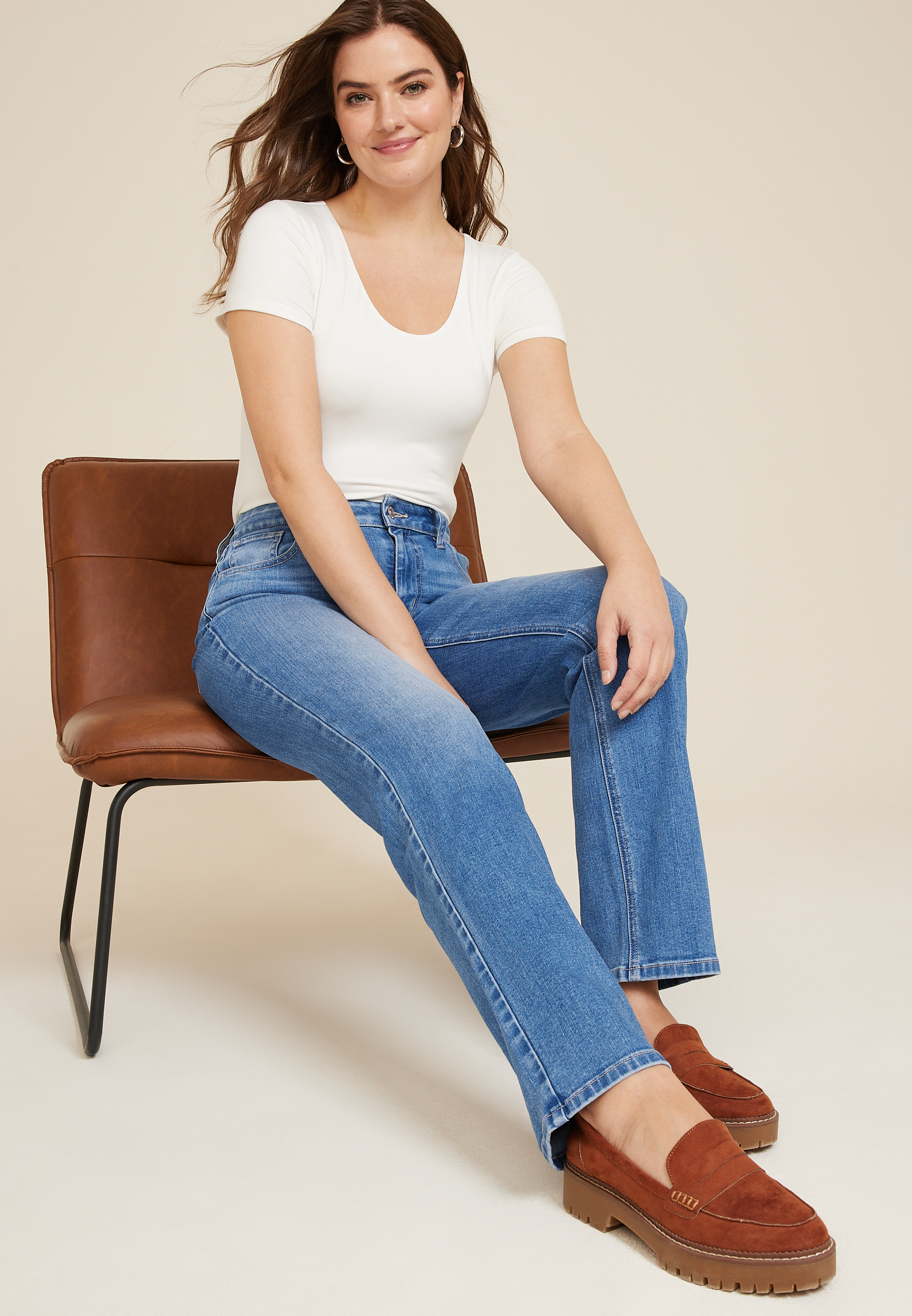 m jeans by maurices&trade; 90s High Rise Relaxed Straight  Jean, C3337, large