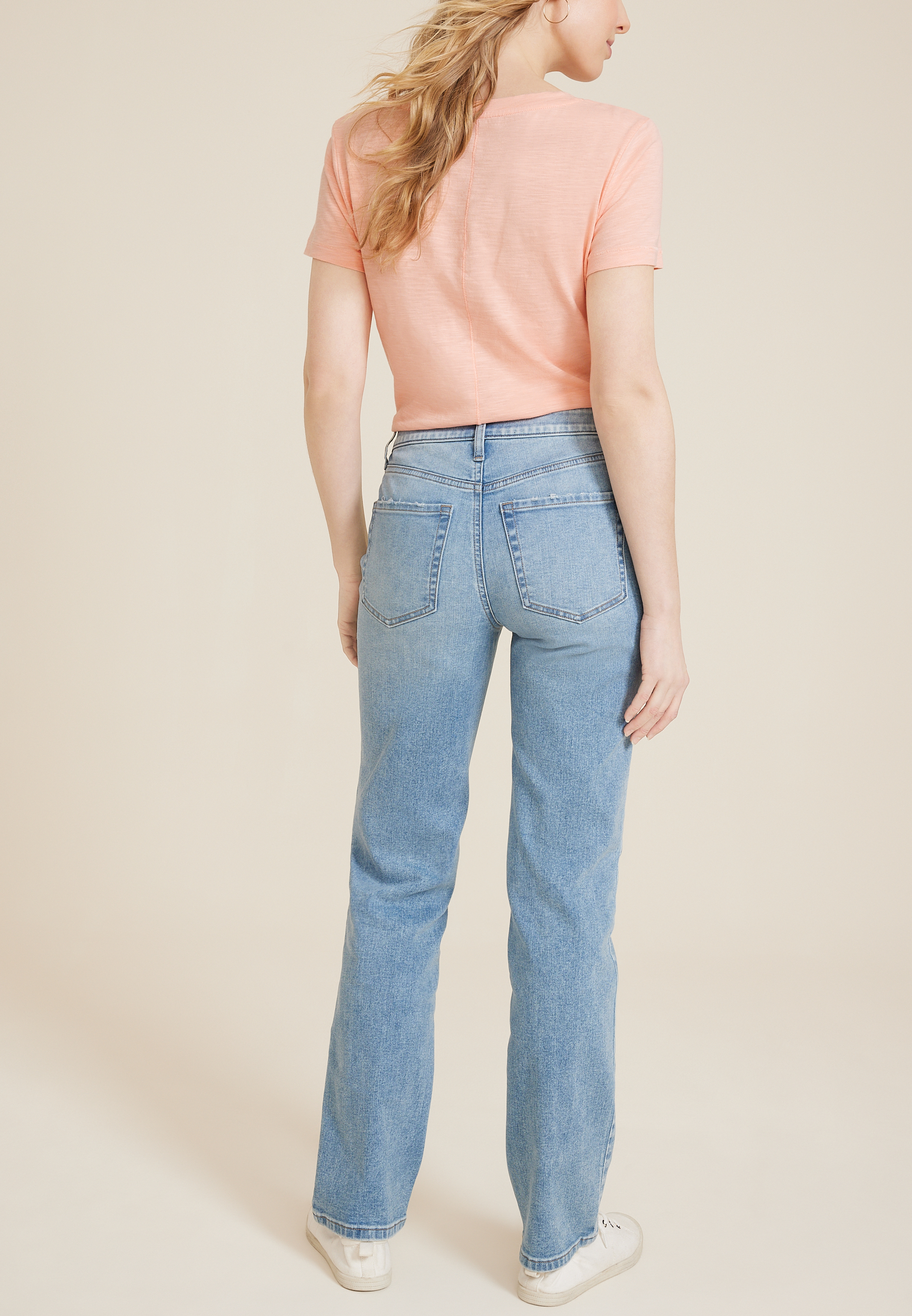 m jeans by maurices&trade; 90s Light High Rise Straight  Jean, C2806, large