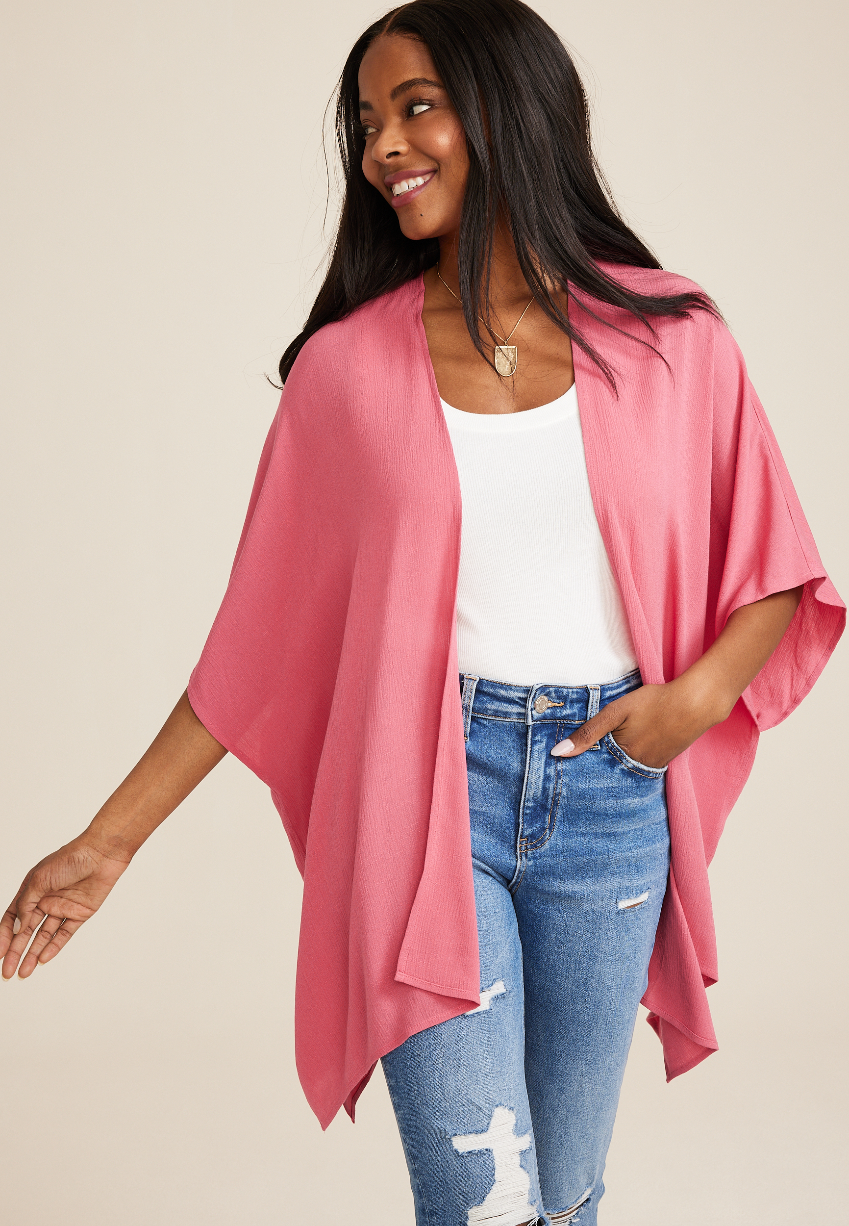 Paper Weight Open Front Cardigan