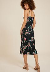 Floral Satin Slip Midi Dress, C1756, small
