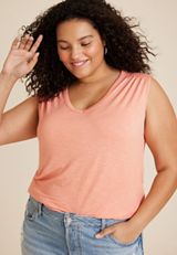 Plus Size 24/7 Morgan V Neck Tank Top, C188, small