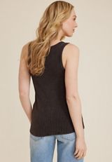 Ribbed Sweater Tank Top, C2671, small