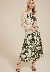 Floral Side Cutout Maxi Dress, C2199, small