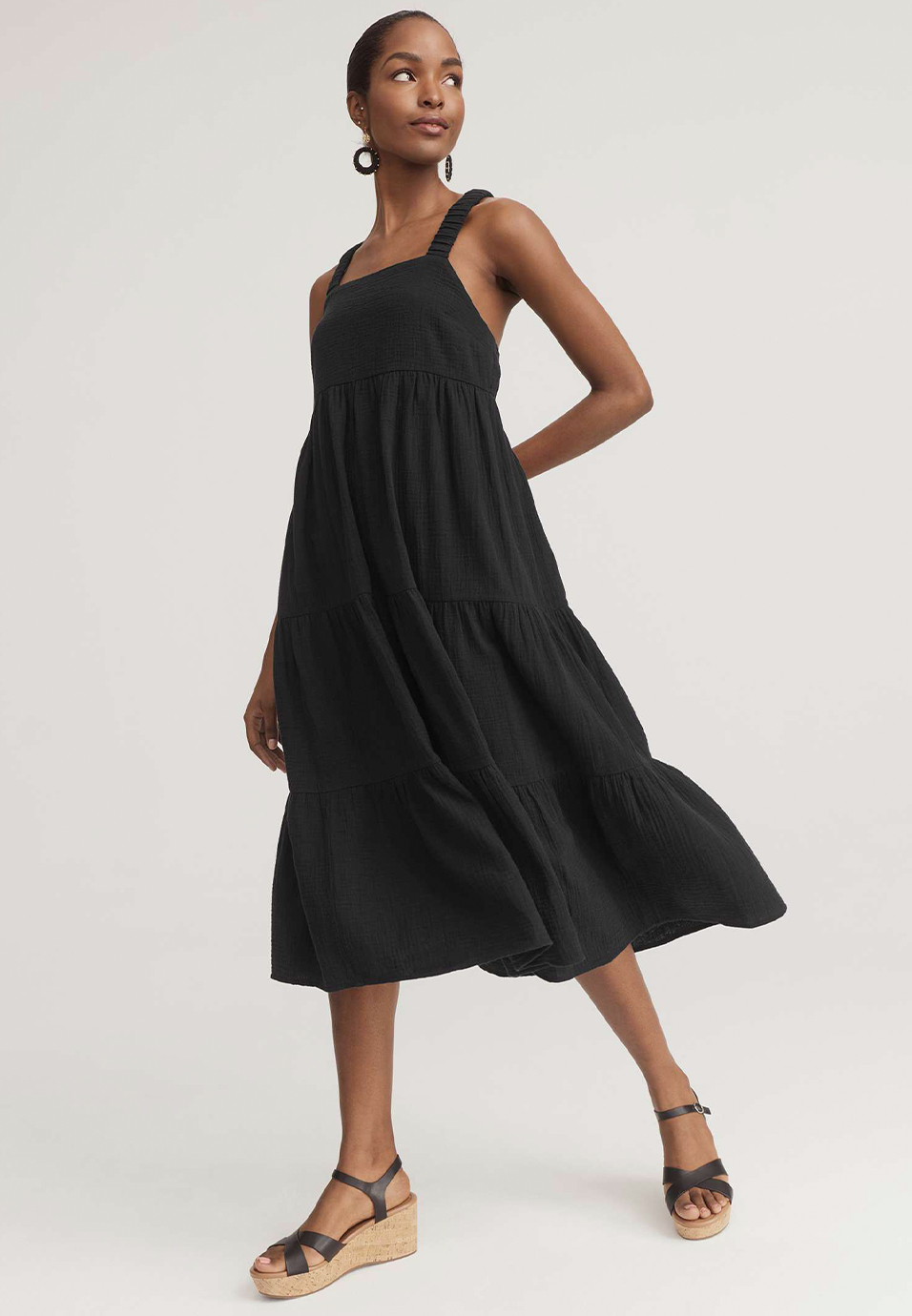 chinese dress ladies Lainey Smocked Dotted Midi Dress — Mulberry main image 1