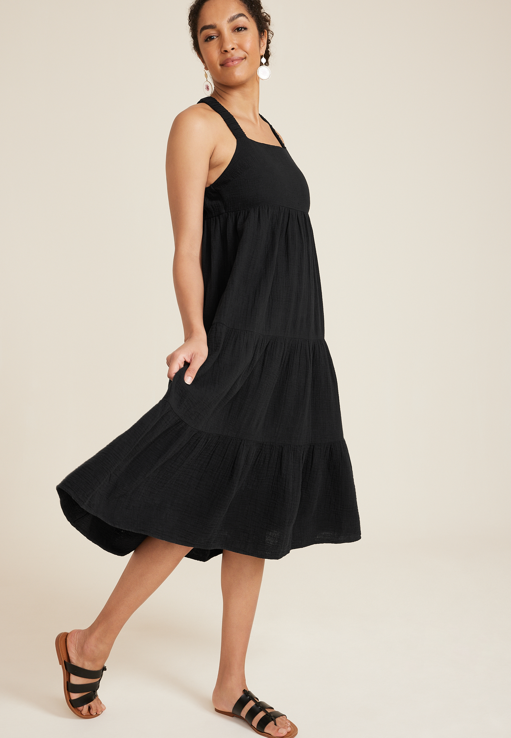 Double Cloth Midi Dress, C106, large