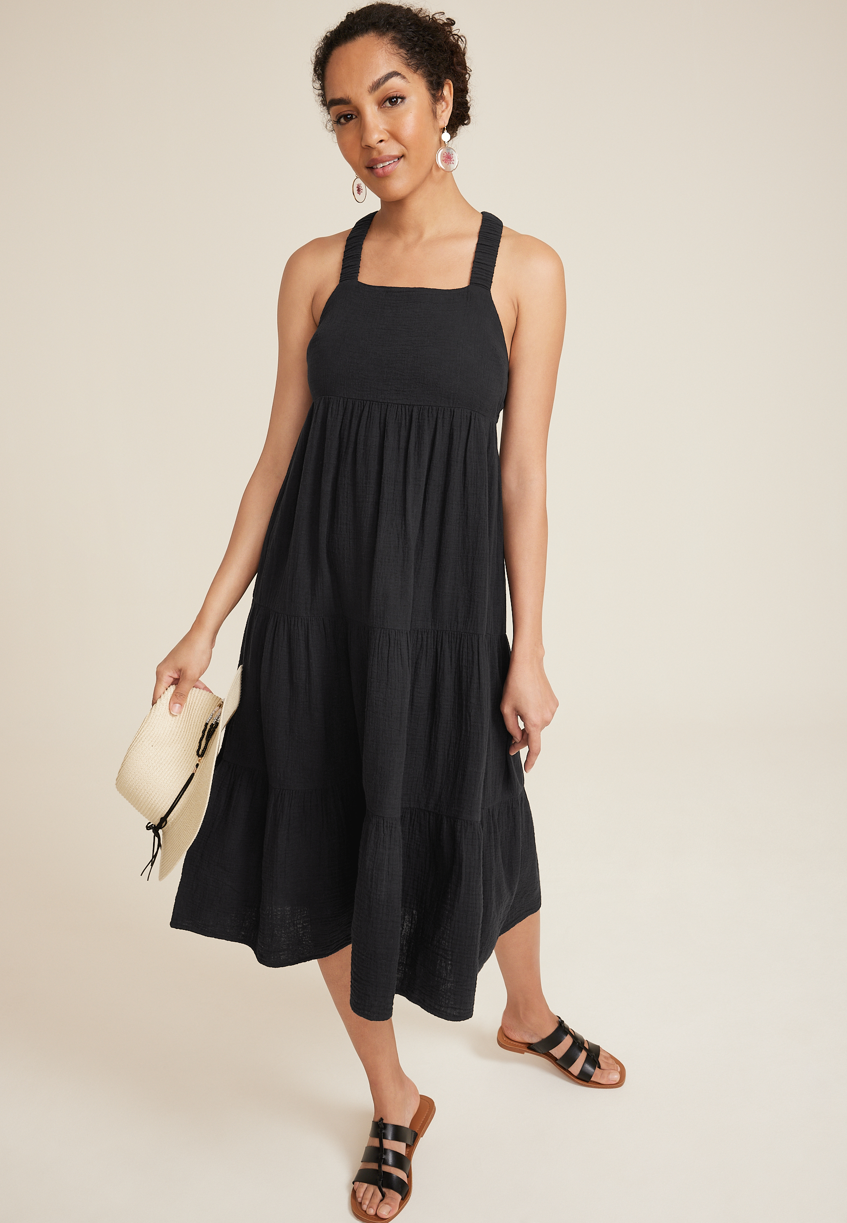 Double Cloth Midi Dress, C106, large