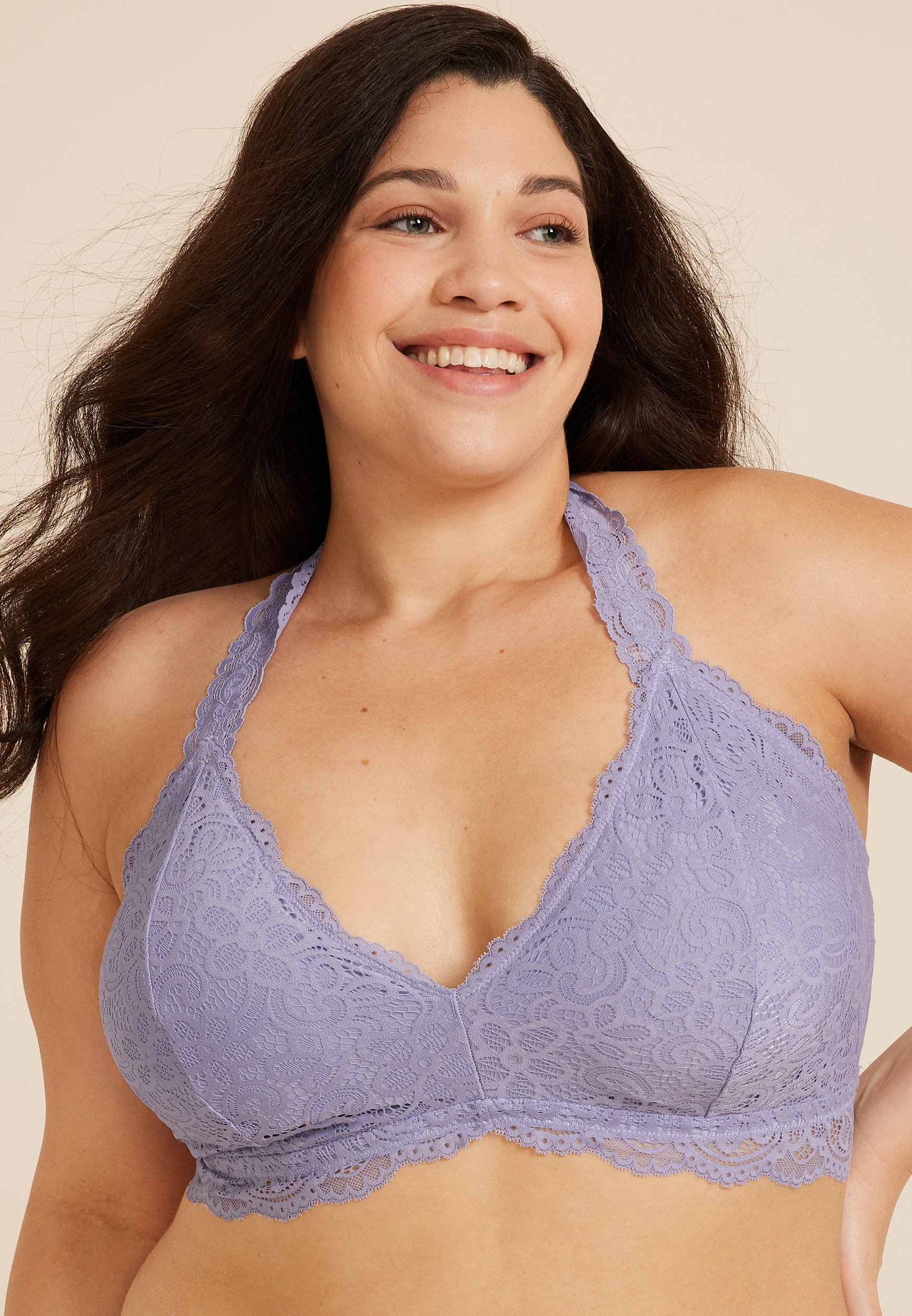 Vintage Lace Halter Bralette, C81, large