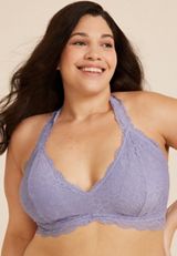 Vintage Lace Halter Bralette, C81, small