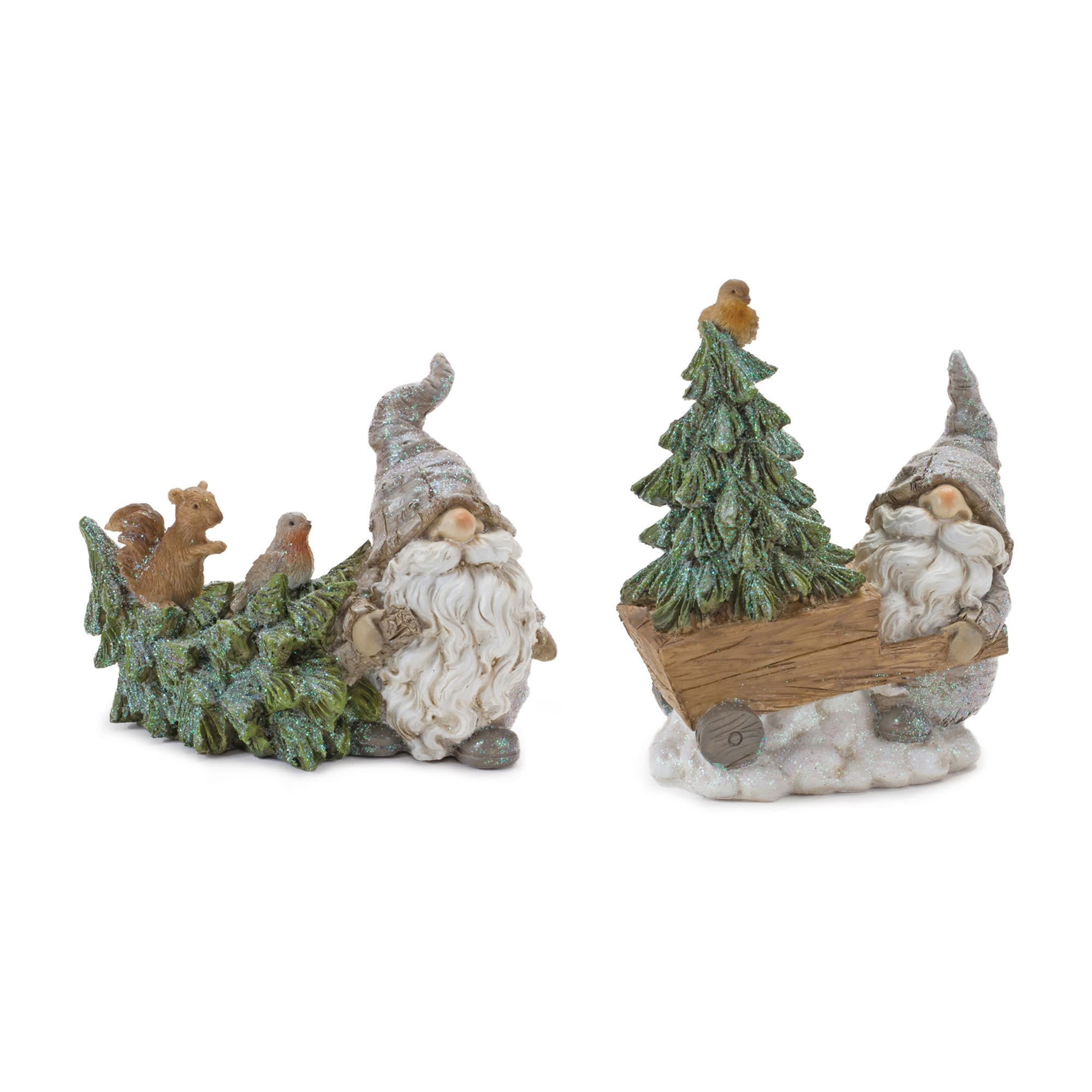 Melrose International Tree Trunk Gnome Stack (Set of 2)