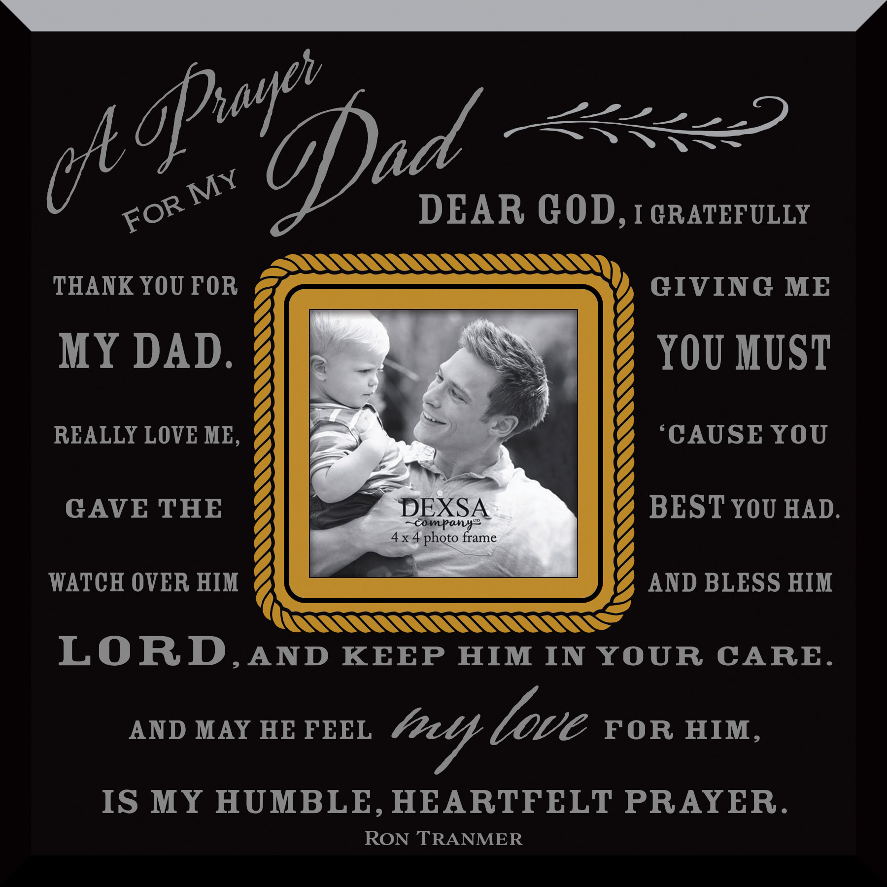 Dexsa Prayer For My Dad Glass Photo Frame