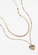 Heart Pendant Layered Necklace, , small