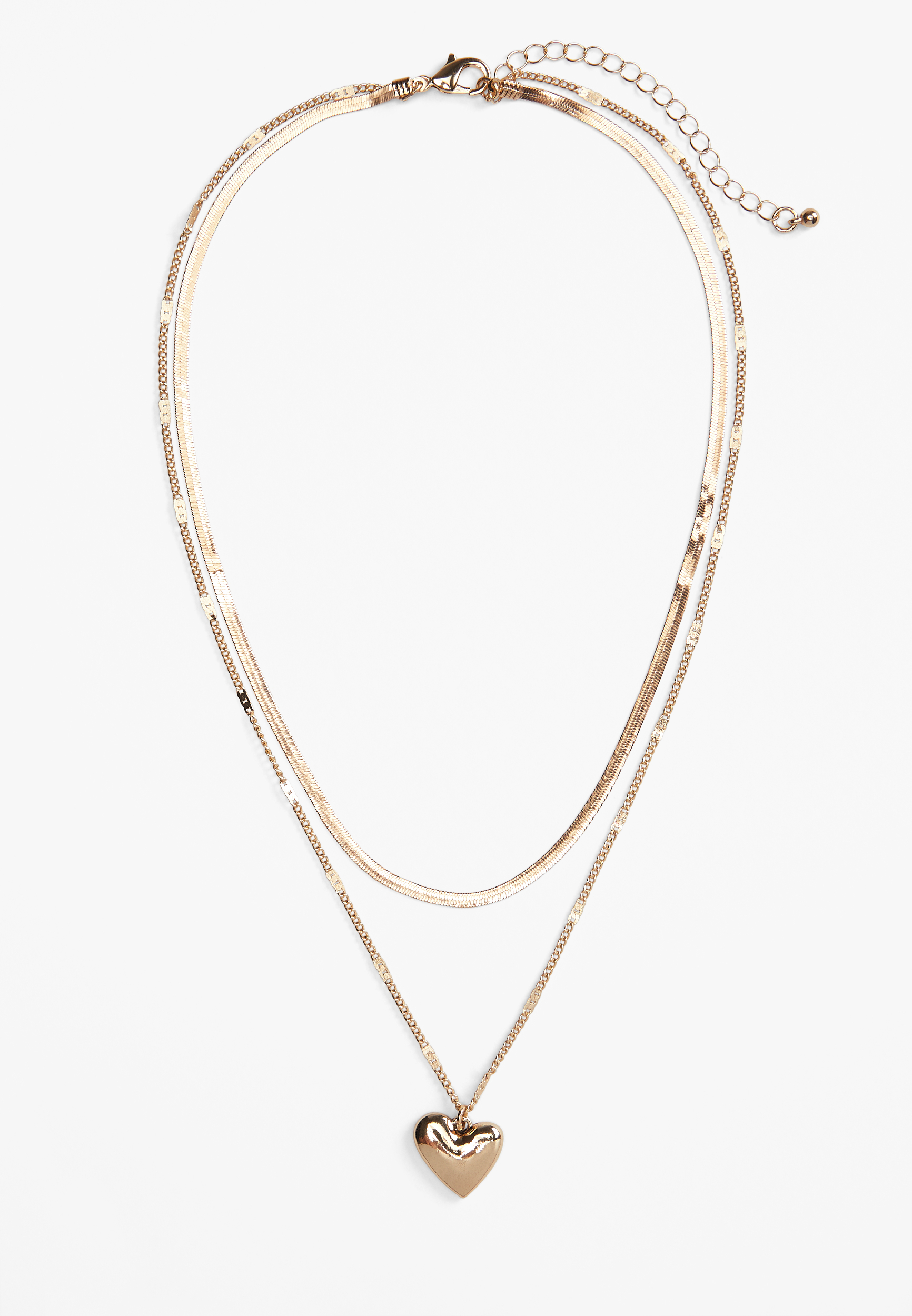 Heart Pendant Layered Necklace, , large