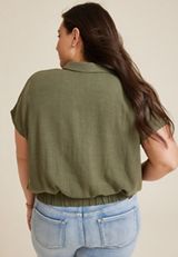 Plus Size Dolman Surplice Blouse, C6522, small