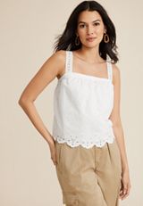 Eyelet Swing Tank Top, C4673, small