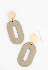 Oval Drop Earrings, GREEN, small