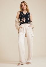 24/7 Morgan Floral V Neck Tank Top, C1756, small