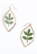 Pressed Leaf Tear Drop Earrings, C1612, small
