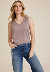 24/7 Morgan V Neck Tank Top, C6964, small