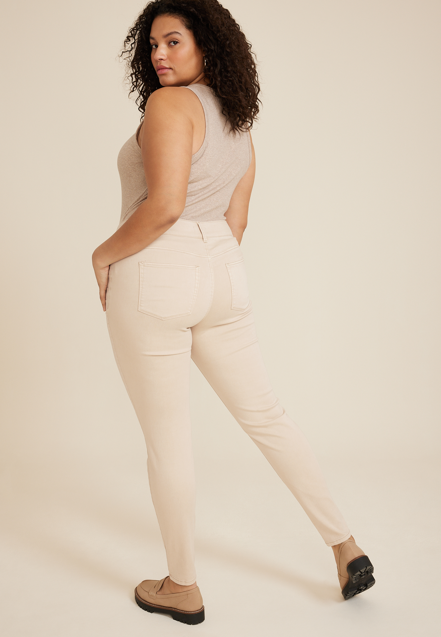 Plus Size m jeans by maurices&trade; High Rise Double Button Super Skinny Jean, C9057, large