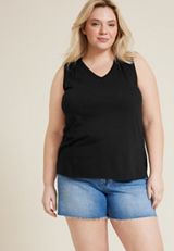 Plus Size 24/7 Morgan V Neck Tank Top, C106, small