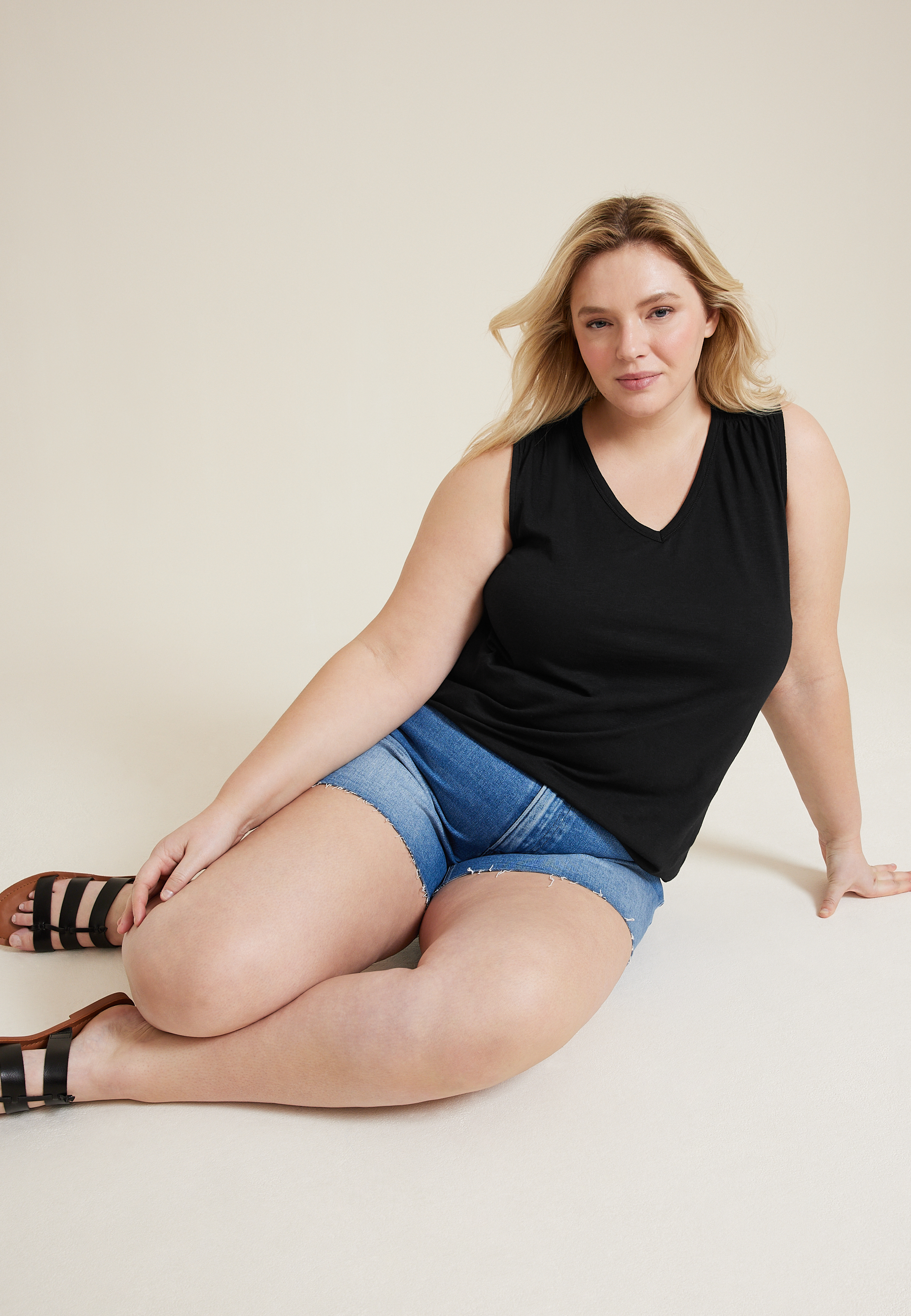 Plus Size 24/7 Morgan V Neck Tank Top, C106, large