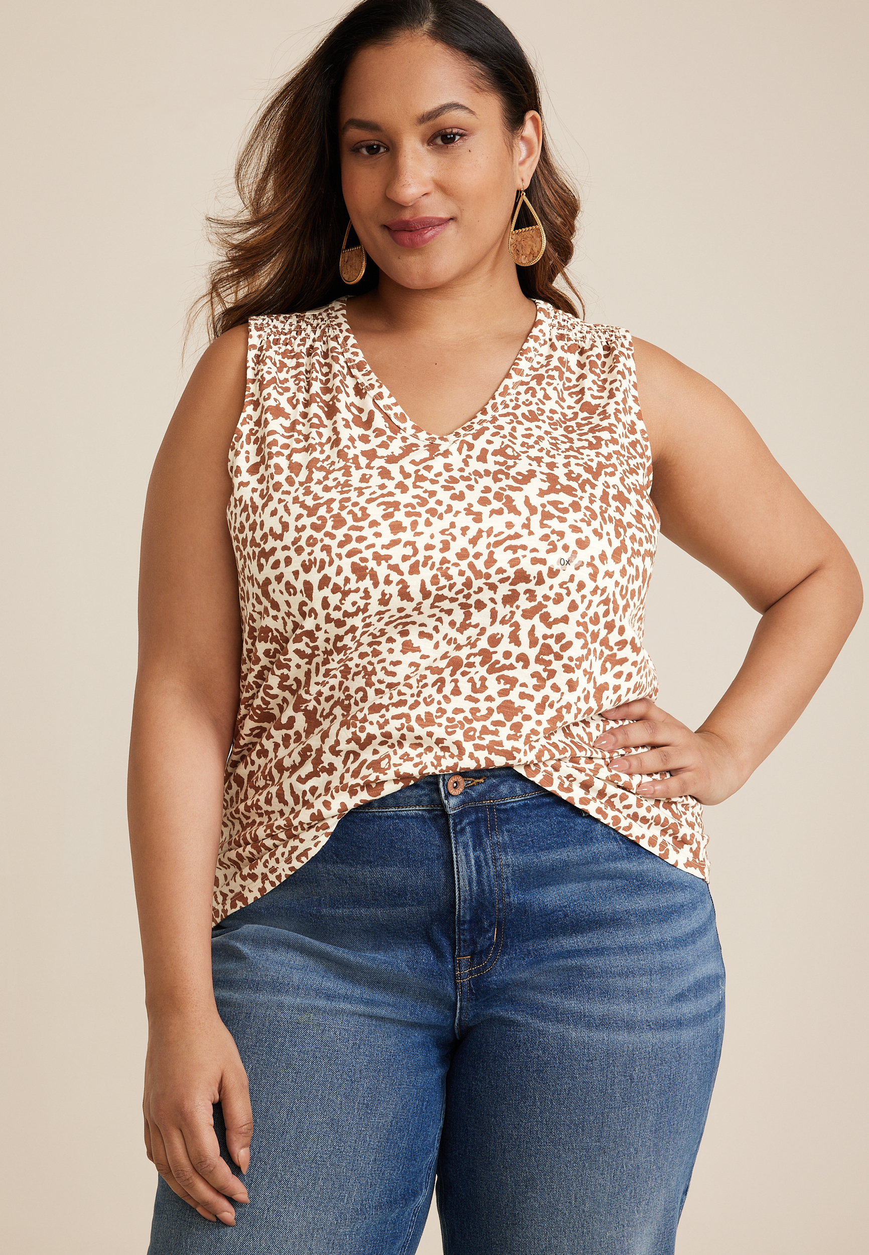  uhnmki Womens Plus Size Tops Over Size Printed Color
