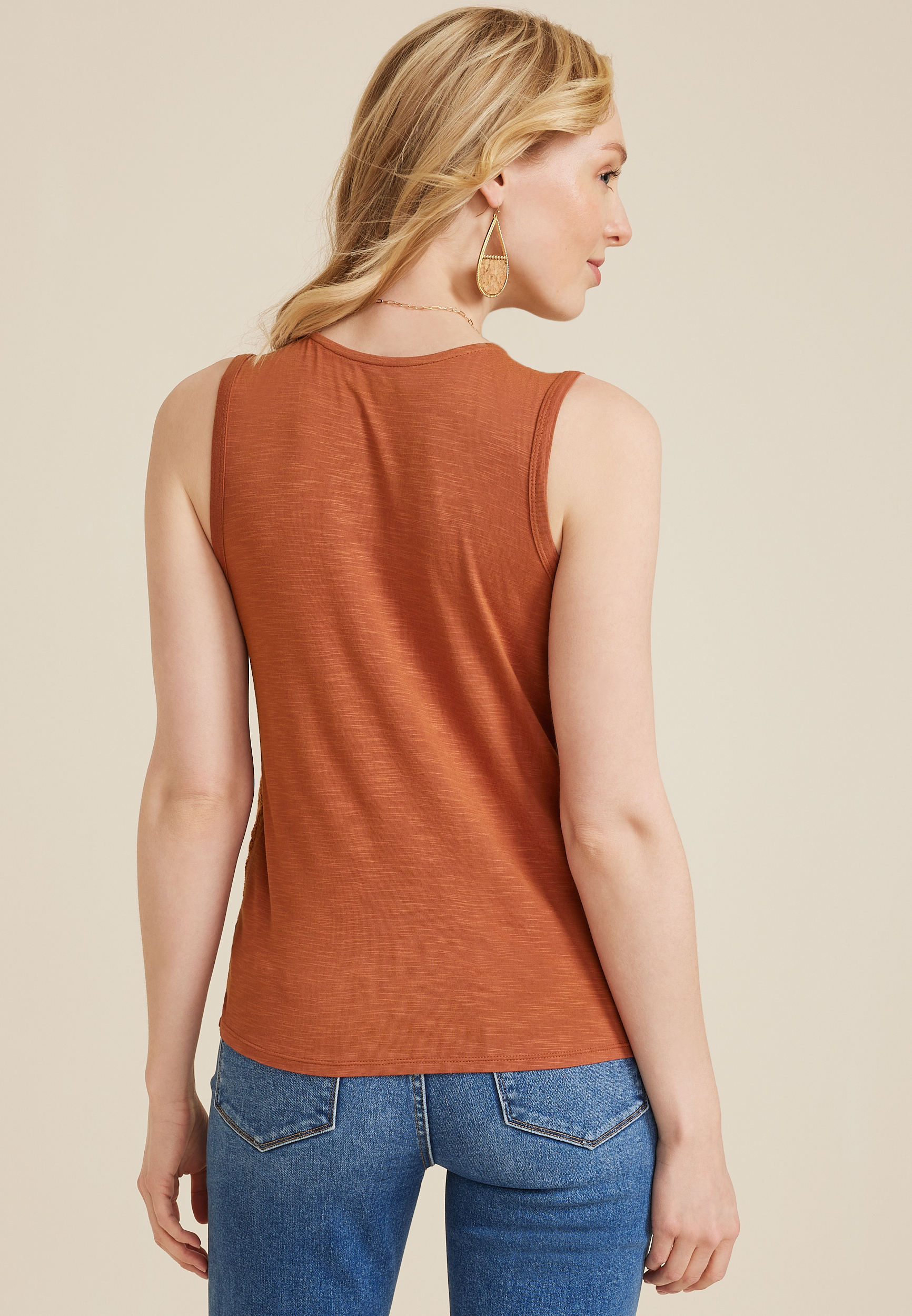 Crochet Front Tank Top, C9699, large